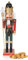 com-four® Dekofigur Nussknacker mit Stab - Weihnachtsdeko in Form eines traditionellen Nussknackers - Deko-Nussknacker im klassischen Design (XL - Stab silberfarben)
