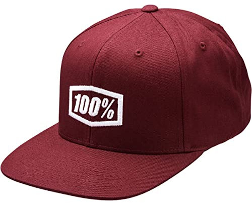 100% Casual Unisex Icon Snapback Cap Aj Fit Burgundy-Os Mütze, Weinrot, Einheitsgröße