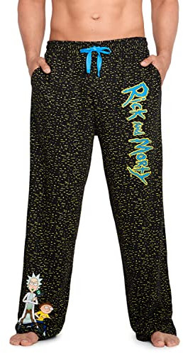 RICK AND MORTY Pantaloni Pigiama Uomo Cotone Lungo (XL, Nero)