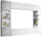 Wohnwand Lazando, Anbauwand, Mediawand, Schrankwand bestehend aus Hängeschrank, Vitrine, TV-Lowboard und Wandregal (Weiß/Beton)