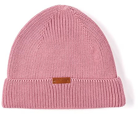 Hofbrucker Stylische Beanie Mütze aus Bio Baumwolle für Babys und Kinder Grobstrick Mütze Jungen und Mädchen, Altrosa, 46/48