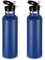 Volhoply 750ml Gourde Inox avec Paille 2 Paquets, Bouteille Isotherme à Double Paroi Avec Couvercle Sans BPA, Bottle Réutilisable en Métal pour École, Sport,enfant,Cadeaux(Bleu Marine,2 Set)