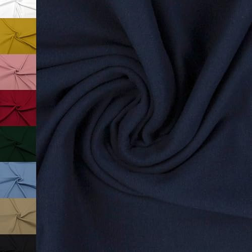 MAGAM-Stoffe Noah Bündchenstoff Feinstrick uni Oeko-Tex Meterware 50cm (25. Dunkelblau)