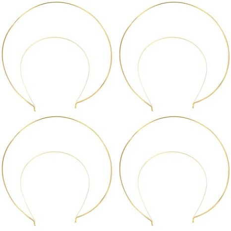 FRCOLOR 4 Stück Doppelkrone Stirnband Goldener Heiligenschein Haarreif Metall Eisen Halo-Kopfschmuck Für Damen Mädchen Party Bankett