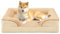 JOYELF Orthopädisches Hundebett für mittelgroße Hunde, Schaumstoff-Sofa-Couch-Bett, wasserdichtes Haustierbett mit abnehmbarem, waschbarem Bezug und Rutschfester Unterseite - Khaki