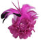 Blume Fascinator Feder Brosche Corsage,Vintage Feder Brosche Blume Haarspange Blume Mesh Bänder Brosche Pin Blumenfeder-Haarnadel Ansteckblume Brosche für Hochzeit Cocktai Party für Frauen und Mädchen