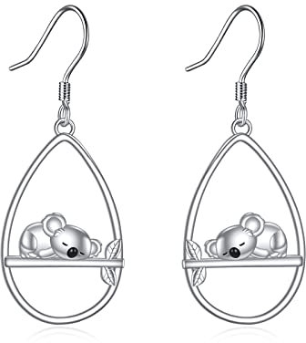 YFN Koala Ohrringe Sterling Silber Koala Baumeln Tropfen Ohrringe Schmuck Koala Geschenke für Damen Mädchen
