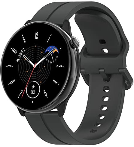 FTRONGRT 20mm Uhrenarmband Kompatibel mit TicWatch E3, Weiches Silikonarmband, Ersatzarmband für TicWatch E3.-Dunkelgrau
