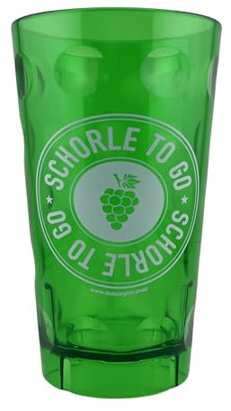Schorle to go Dubbebecher 0,5 Liter (Grün) aus Plastik - Pfalz Dubbeglas aus Kunststoff (Polycarbonat)