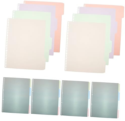 FOYTOKI 6 Sets A4-Trennblätter Kunststoffanhänger Farbige Register Loseblatt-Notizbuch-Ordner Trennblätter Ästhetische Trennblätter Notizblock-Trennblätter Abnehmbare