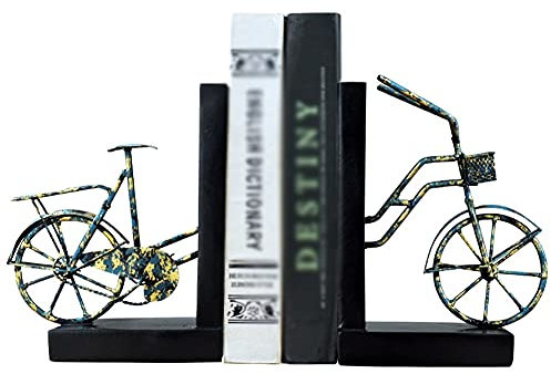 NOALED Buchstützen, Fahrrad, Retro, nostalgische Buchstützen, Bücherregal, Kunst-Buchstütze, verwendet für Büro, Wohnzimmer, Desktop-Dekoration, Ornamente, Buchhalter für