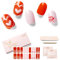 NAILOG Semi Cured Gel Nail Strips (20Pcs Extra Long Stickers/Wraps) | Glossy & Long Lasting Soft Gel Finishing | Sweet Heart
