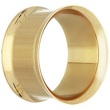 Treuheld® | 7mm Ohr Flesh Tunnel | Chirurgenstahl 316L in Gold | Dünn | Double Flared Ohrtunnel | Dünner Rand | hautfreundlich & antiallergen