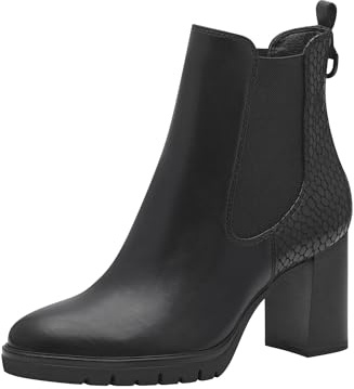 Tamaris Women's Chelsea Block Heel Vegan; Black/Structure, EU 36, Black Struct, 5 UK