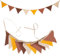 G2PLUS 2.8M Banderines de Tela Guirnalda de Banderine Infantiles,Cadena de Banderines como Decoración de la Habitación de los niños 12 Banderines-Amarillo/Marrón