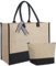 Invalidism Bolsa de playa de yute personalizada para mujer, gran capacidad, reutilizable, bolsa de compras con bolsa de maquillaje, regalo para bodas, cumpleaños, vacaciones, marrón