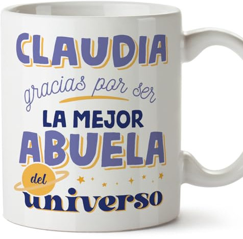 MUGFFINS Tazas Personalizadas para ABUELA - En Español - Mejor del universo_Abuela - 11 oz / 330 ml - Regalo personalizable original y divertido