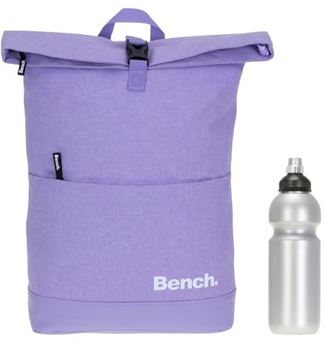Sieber Kurierrucksack Rucksack Bench Classic mit Laptopfach 19 Liter Large A4 mit Geheimfach 64180 + Trinkflasche (Pastell Flieder 1800)
