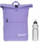Sieber Kurierrucksack Rucksack Bench Classic mit Laptopfach 19 Liter Large A4 mit Geheimfach 64180 + Trinkflasche (Pastell Flieder 1800)
