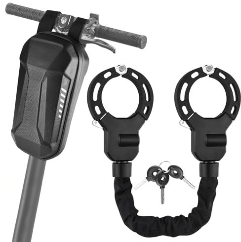 YIKANWEN Hochsicherheits-E-Scooter Schloss mit Silikonschutz, 8mm dick, inklusive tragbarem Aufbewahrungsbeutel -Hochbelastbare Schlösser passend für E Scooter/Fahrräder/E-Bike/Motorrad