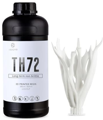 RESIONE UV Resin für 3D Drucker: Flexibles Strapazierfähiges 3D Printer Resin - Robustes Photopolymer Resin mit Niedriger Wasseraufnahme für Alle DLP/LCD/MSLA 3D-Drucker - Nicht Spröde, Weiß 1KG