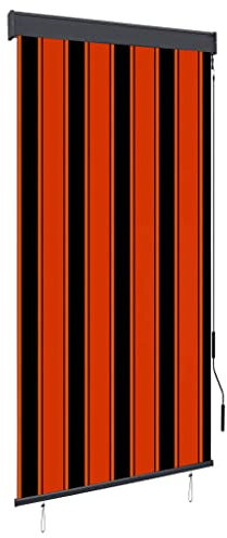 ShGaxin Außenrollo, Sonnenschutz Balkon, Senkrechtmarkise Außen, Sonnensegel Aufrollbar, Windschutz Balkon, Balkon Sichtschutz, Sonnenschutz Vorhang Terrasse, 80 x 250 cm Orange und Braun
