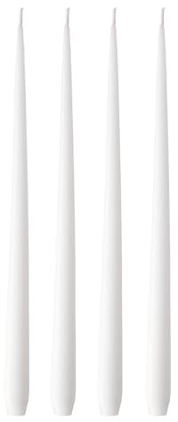 Ester & Erik Weiße Tafelkerzen – 4er-Set in Geschenkbox – 32 cm hohe Spitzkerzen mit Baumwolldocht – aus 100% parfümfreiem, geruchlosem reinem Paraffinwachs – 8+ Stunden Brenndauer