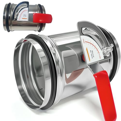 AMREMSU 6 Inch HVAC Duct Backdraft Damper - Stainless Steel Manual Adjustable Air Control Valve with Sealing Rubber Gasket for Airflow Ducting Branch Vent Systems