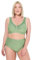 Ulla Popken Damen große Größen Übergrößen Plus Size Entlastungs-BH, ohne Bügel, Strassanhänger, Cup B - G moosgrün 130C 658495427-130C