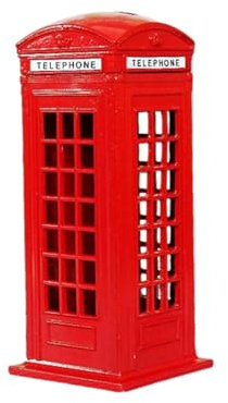 Spardosen Londoner Telefonzelle, rote Telefonzelle, Spardose, große Kapazität, dekorativer Geldsparer für Zuhause, Desktop-Dekoration, 18 cm