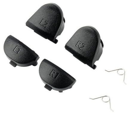 2 Sets Blakc R2 R1 L2 L1 Ersatz Trigger Buttons + Federn für PS4 Pro Controller JDM-040 Controller Zubehör PC Spiele