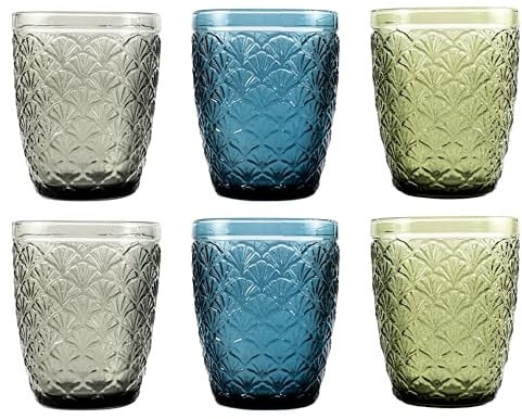 Hanseküche Trinkgläser Set 6x 250 ml | Hochwertige graue Gläser | Wassergläser Trinkgläser Saftgläser Drinkgläser Küchengläser bunt | spülmaschinenfest aus Glas Wasserglas,trinkglas (Ocean Tones)