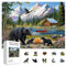 GLOBLELAND 300Pcs Bears and Nature Wooden Jigsaw Puzzles for Toddler Children Learning 11.22x15.16inch Colorful Landscape Wood Puzzles Holiday Birthday Gifts for Preschool Learning