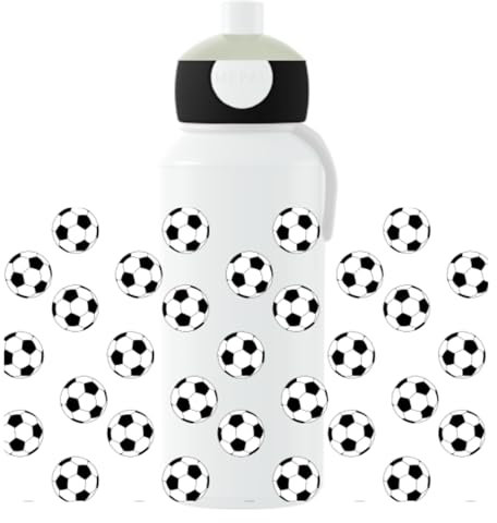 Mepal Trinkflasche Pop-up Campus - Wasserflasche für Kinder - Fußball - Auslaufsichere Flasche für die Schule - Wiederverwendbar - BPA-frei & Spülmaschinenfest - 400 ml - Kleine Fußbälle