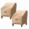 Lot de 2 housses de chaise de jardin imperméables en tissu Oxford 600D pour fauteuil, terrasse empilable, coupe-vent, anti-UV, 96,5 x 78,7 x 73,7 cm (marron 600D)
