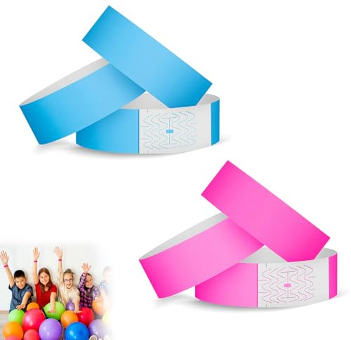 Lonwiner 200 Stück Einlassbänder, Party Armbänder Festival Armbänder Einlassbändchen Eintrittsbänder Festival Bbändchen Selbst Gestalten, 2 Farben