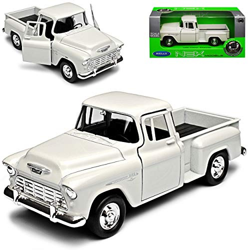 Welly Chevrolet Chevy C-Serie Stepside Pick-up Pritsche Weiss ca 1/43 1/36-1/46 Modell Auto mit individiuellem Wunschkennzeichen