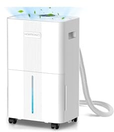 Luftentfeuchter Elektrisch, Homtronics Luftentfeuchter mit Ablaufschlauch | Intelligente Luftfeuchtigkeitskontrolle, 3 Modi, 24-Stunden-Timer, Keller, Badezimmer, Schlafzimmer, Ablaufschlauch 1m