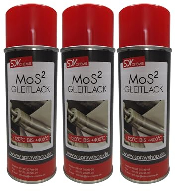 SDV Chemie MoS² Gleitlack Spray 3x 400ml Trockengleitspray anthrazit | Trockenschmierstoff, Teflonspray
