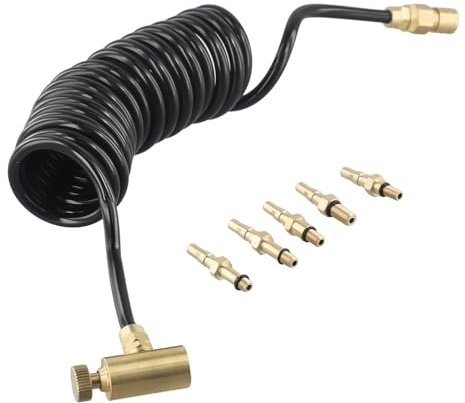 MeevrgR Green Gas Adapter Tube with 5PCS Brass Adapters for Gas Bottle Replenishment, Compatible with KWA, KC02, P226, G19 Airsoft Pistols