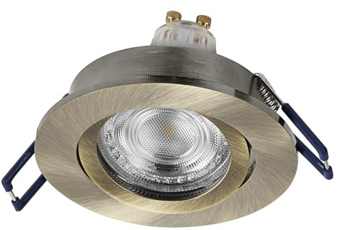 Osram Spot Set LED Einbaustrahler Flexibel 4,5W Grün-Messing | Spot Set Recess GU10 Adjustable, Spot lights and ceiling spots, Grünes Messing, 85 mm dia, 25000 h, 3-Pack