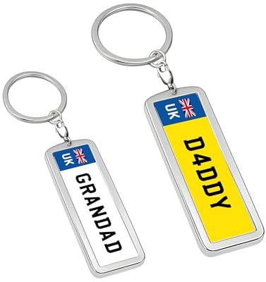 Print Maniacs Personalised Number Plate Keyring Metal Keyring with Custom Plate Any Text – UK Reg Style Keychain – Custom License - Just Passed, Gift for Him, Her, Dad, Mum, New Driver, Car Lover