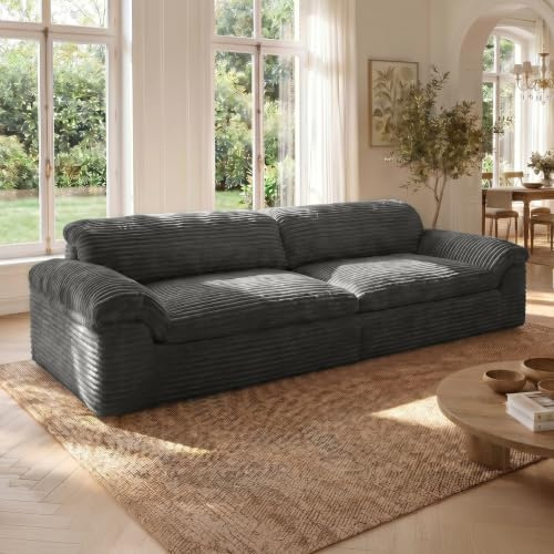 Vesgantti 260 cm 3-Sitzer Boneless Sofa, Cloud Cord, Dunkelgrau