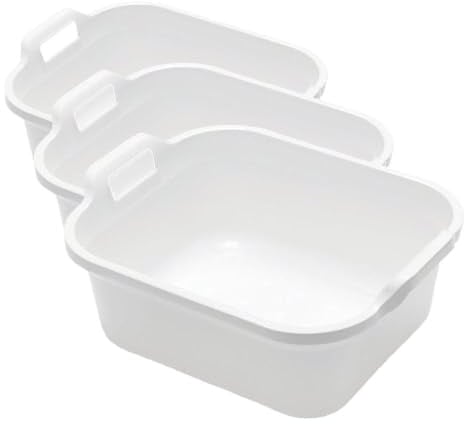 Addis Rectangular Washing Up Bowl (One Size) (White) (Pack of 3)