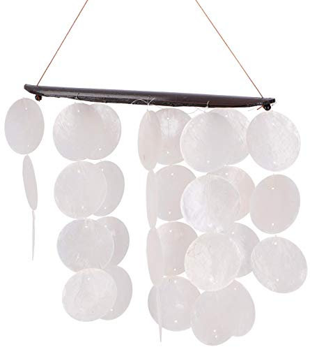 GURU SHOP Langes Muschel Windspiel, Klangspiel - Weiß, 30x20x1 cm, Windspiele & Klangspiele