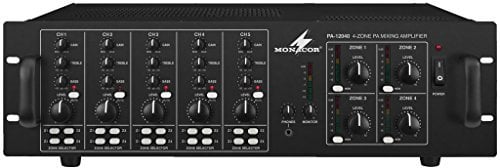 Monacor PA-12040 5.0 Negro - Amplificador de Audio (5.0 Canales, 1%, 75 dB, 50-17000 Hz, 482 mm, 410 mm)
