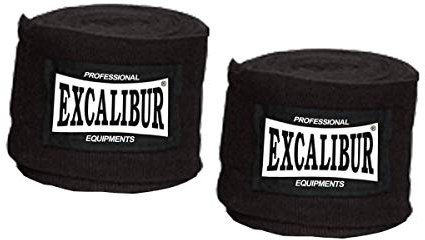 Maxxus Boxbandagen Excalibur Club PRO - 5m lang, 1 Paar, mit Daumenschlaufe & Klettverschluss, Waschbar, Schwarz/Rot - Handbandagen, Boxen, Kampfsport, MMA, Kickboxen, Boxing, Kampfsport, Muay Thai
