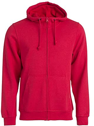 CliQue Herren Basic Full Zip Hoody, rot, XXL