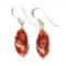 CHICNET Pendientes de Cristal de Murano de Color Amarillo Vivo Flor Plata 925 Afilada Blanca Pendientes Cristal de Murano