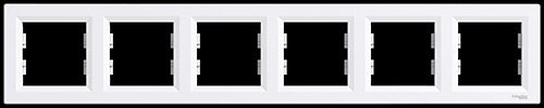 Cadre horizontal pour 6 cadres Schneider Electric, Asfora, blanc